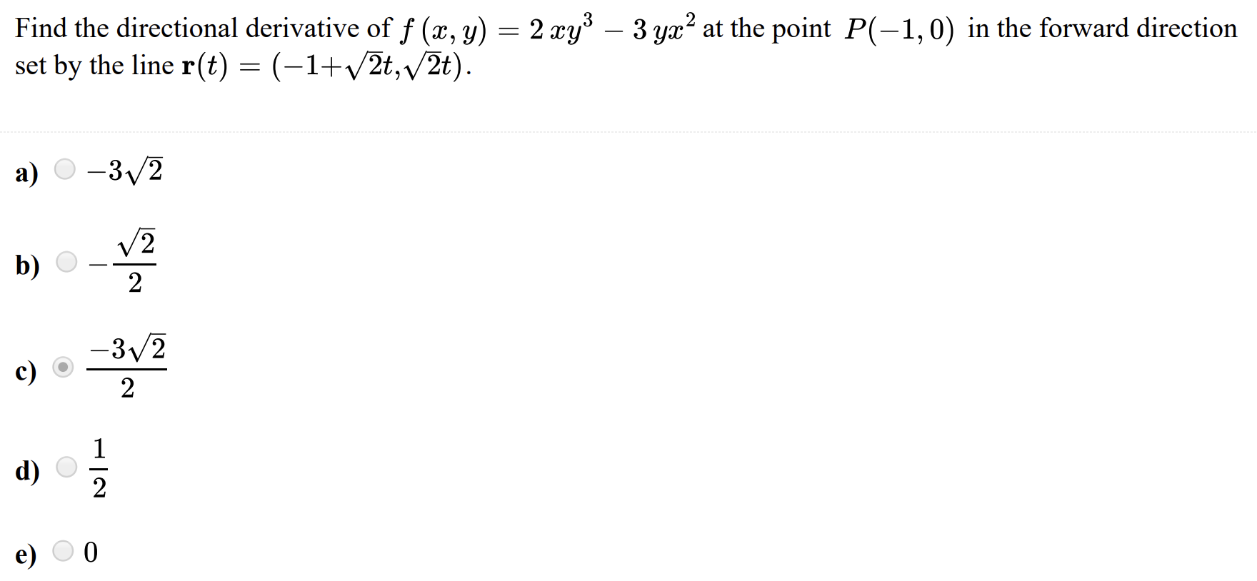 Solved Find the directional derivative of f(x,y)=2xy3−3yx2 | Chegg.com