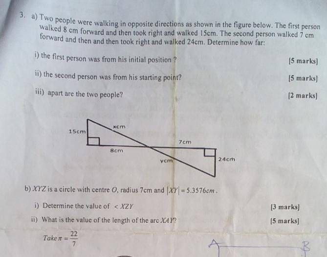 Solved 3. a) Two people were walking in opposite directions | Chegg.com