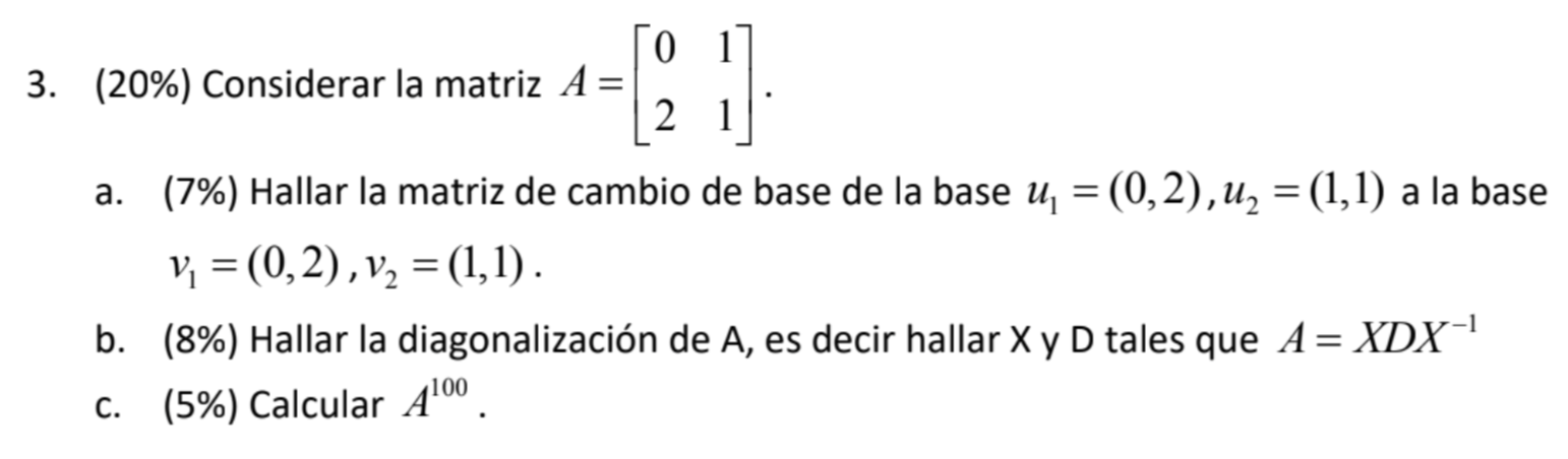 Solved 3. Consider the matrix A= a. Find the base | Chegg.com