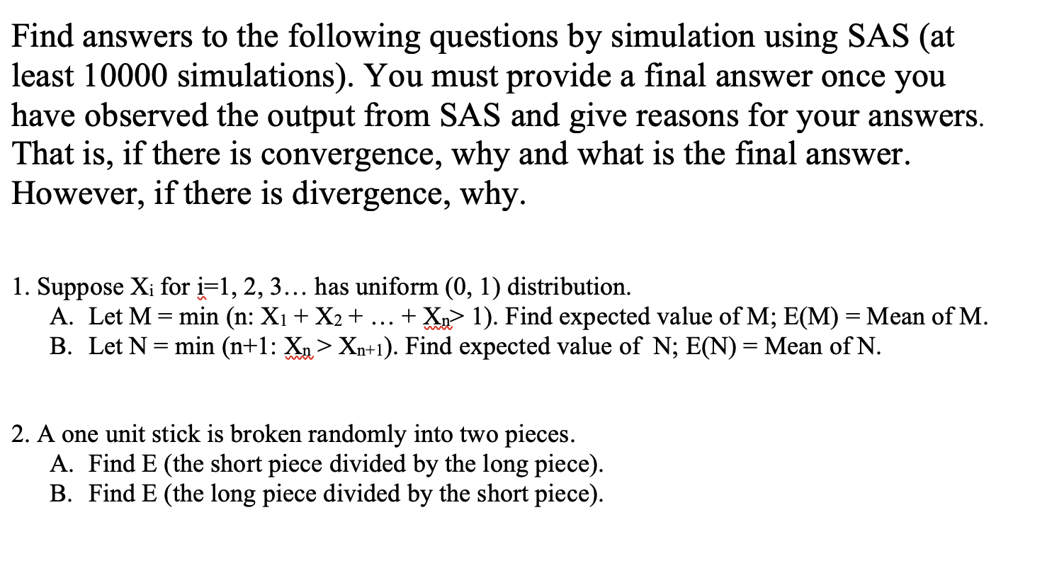 Solved Find answers to the following questions by simulation | Chegg.com