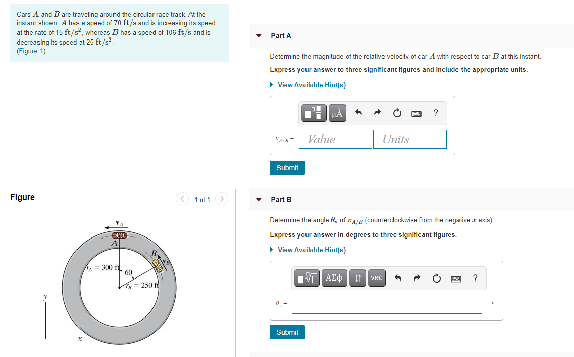 Solved Cars A And B Are Traveling Around The Circular Race | Chegg.com