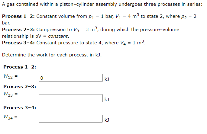 Solved A Gas Contained Within A Piston-cylinder Assembly | Chegg.com