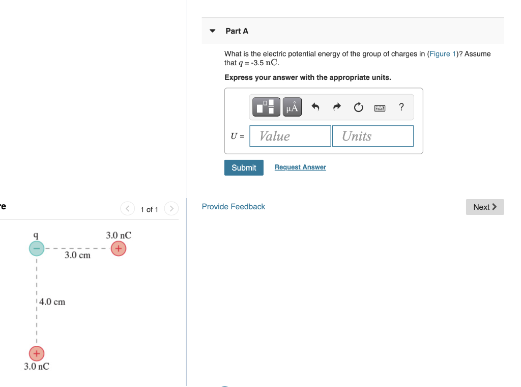 Solved Part A What is the electric potential energy of the | Chegg.com