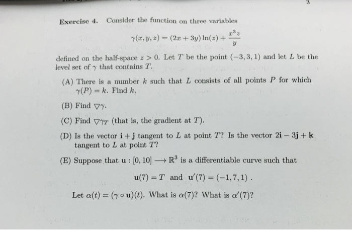 Solved 3 Exercise 4. Consider the function on three | Chegg.com