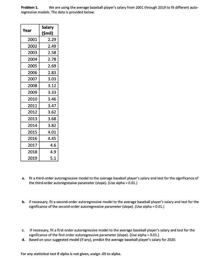 Solved problem 1 we are using the average baseball player s chegg