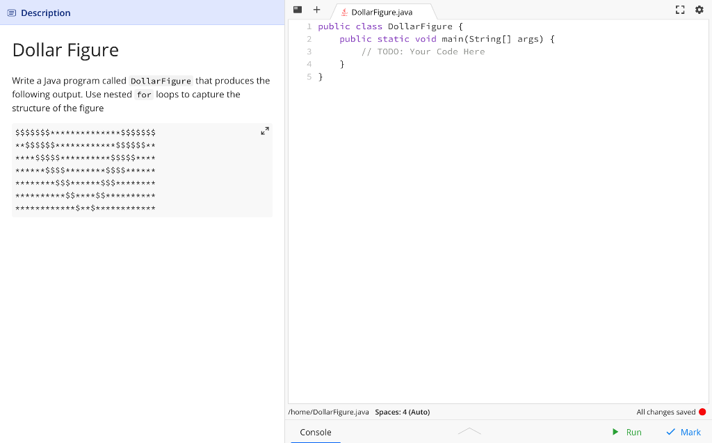 Solved 3 Description 10 Dollar Figure + $ DollarFigure.java | Chegg.com