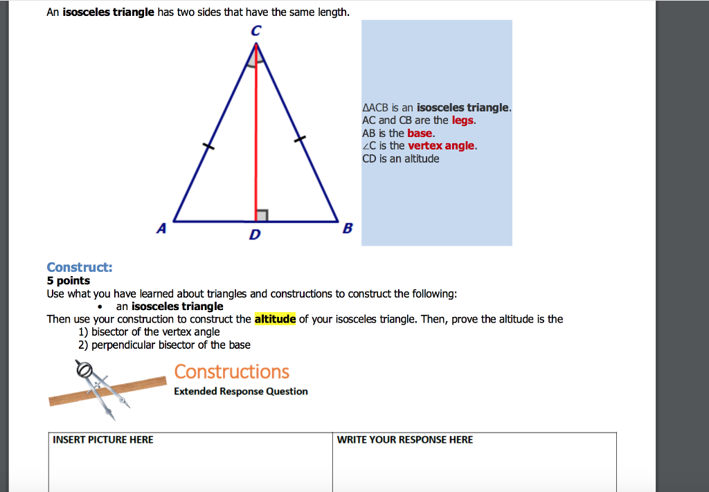 What Is A Vertex Angle Of An Isosceles Triangle
