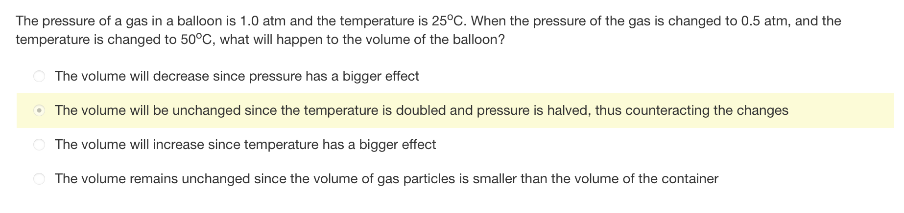 Solved The pressure of a gas in a balloon is 1.0 atm and the | Chegg.com