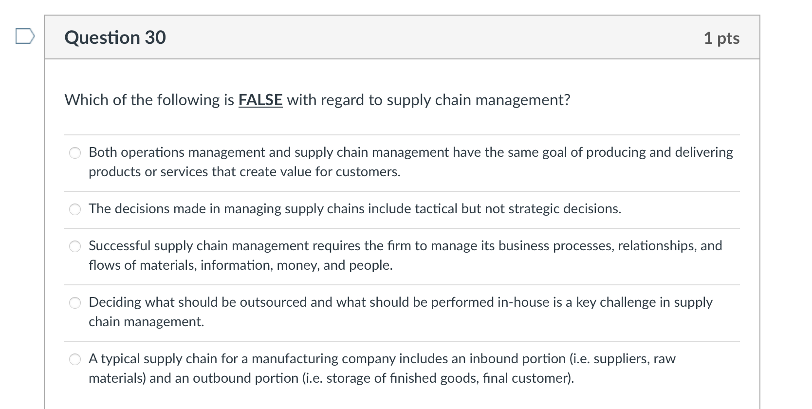 Solved Which of the following is FALSE with regard to supply | Chegg.com