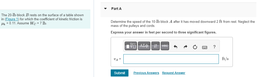 Solved The 20 -lb Block B Rests On The Surface Of A Table | Chegg.com