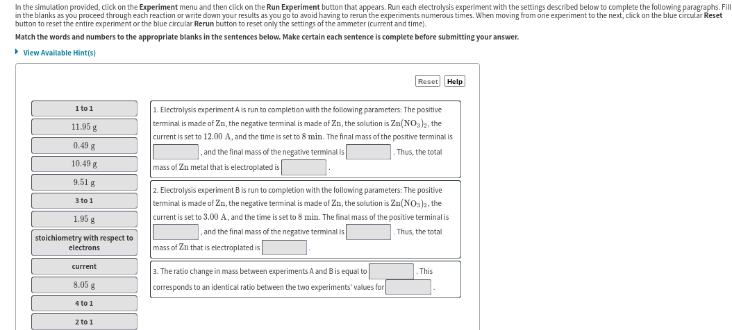 Solved In The Simulation Provided, Click On The Experiment | Chegg.com