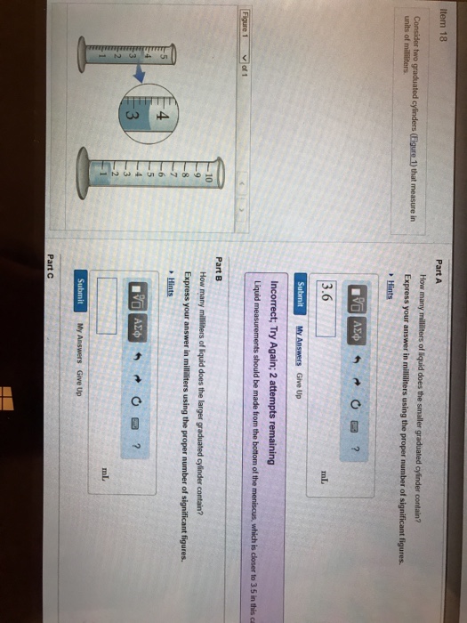 Solved: Consider Two Graduated Cylinders (Figure 1) That M... | Chegg.com