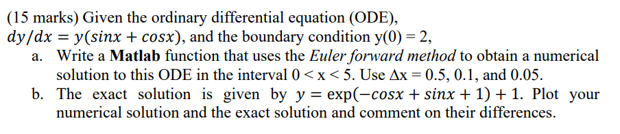 Solved please use Matlab programming to solve the problem | Chegg.com