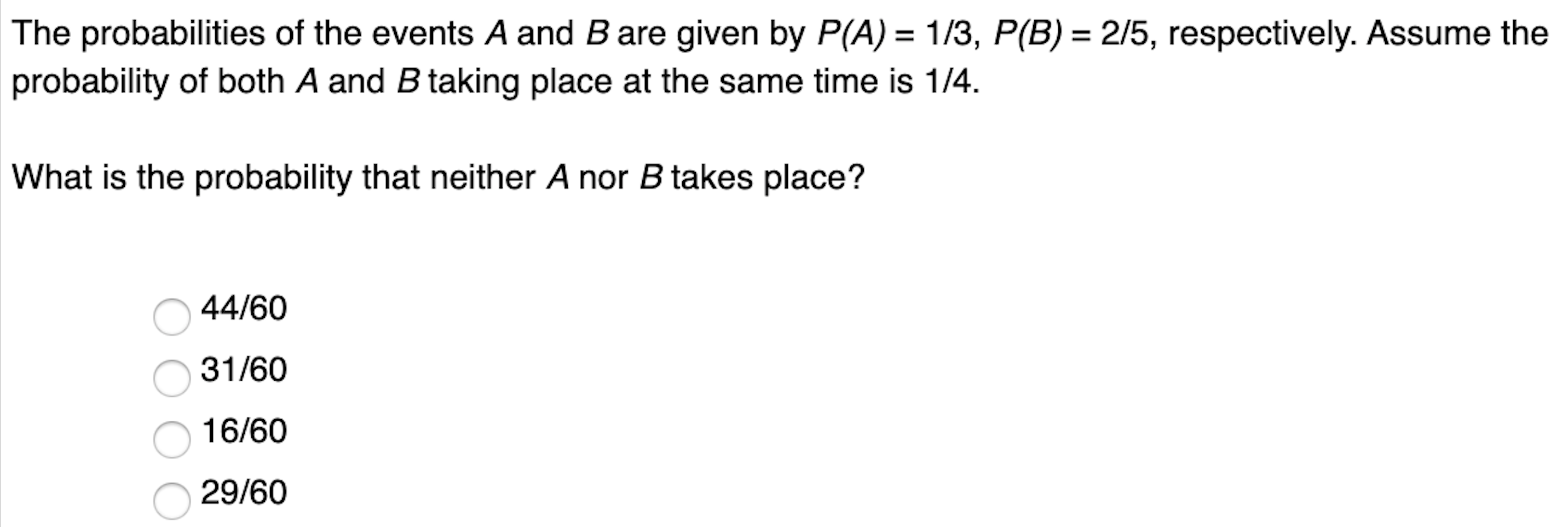 Solved The Probabilities Of The Events A And B Are Given By | Chegg.com