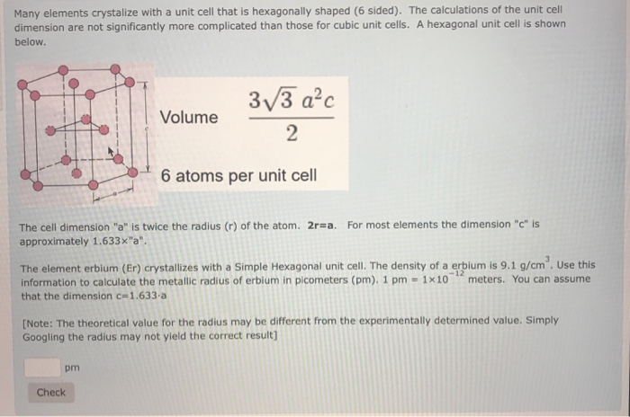 Solved Many elements crystalize with a unit cell that is | Chegg.com