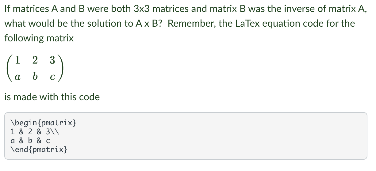 Solved If matrices A and B were both 3×3 matrices and matrix | Chegg.com