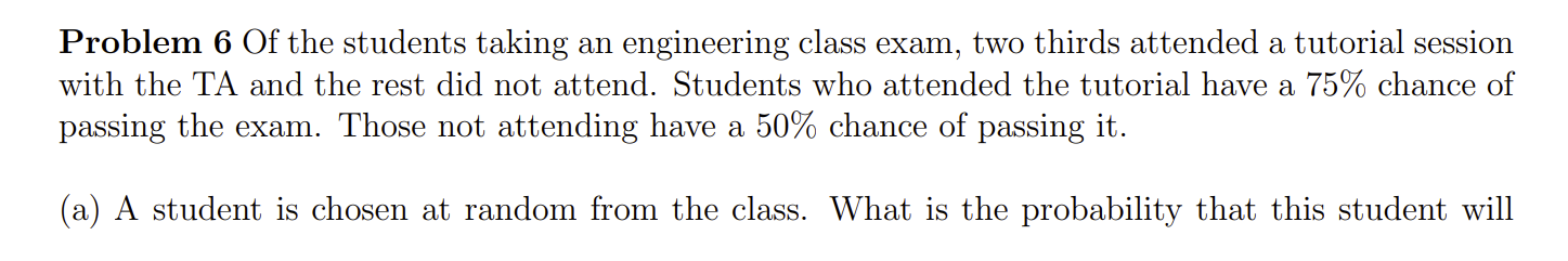 Solved Problem 6 Of the students taking an engineering class | Chegg.com