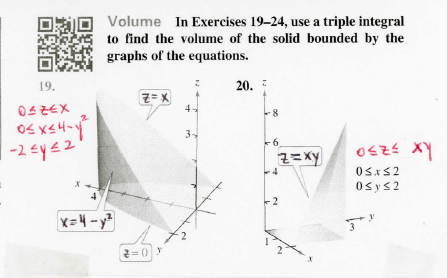 Solved 0 Volume In Exercises 19–24, use a triple integral to | Chegg.com