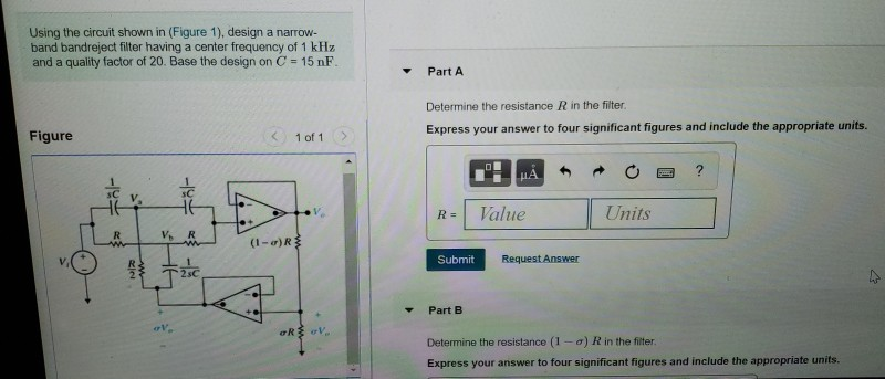 Solved Using the circuit shown in (Figure 1), design a | Chegg.com