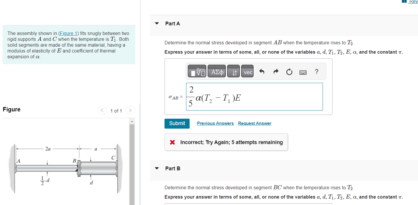 Solved The assembly shown in (Figure 1) fits snugly between | Chegg.com