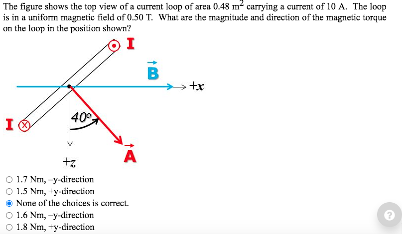 Solved The figure shows the top view of a current loop of | Chegg.com