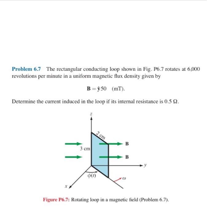 Solved The Rectangular Conducting Loop Shown In Fig. P6.7 | Chegg.com