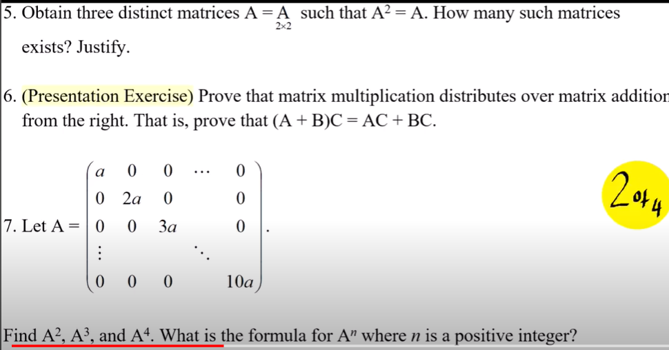Solved 5. Obtain three distinct matrices A=2×2 A such that | Chegg.com