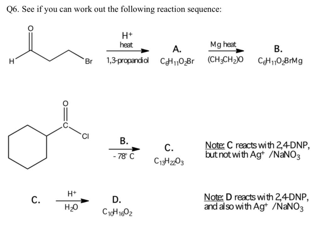 Solved Q6. See if you can work out the following reaction | Chegg.com