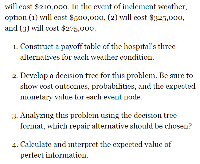 Solved In this exercise, you are asked to construct a payoff | Chegg.com