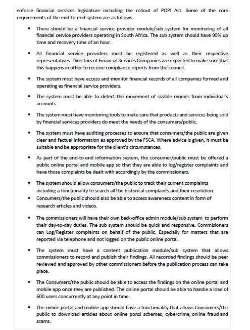 Solved The Financial Sector Conduct Authority (FSCA) of | Chegg.com