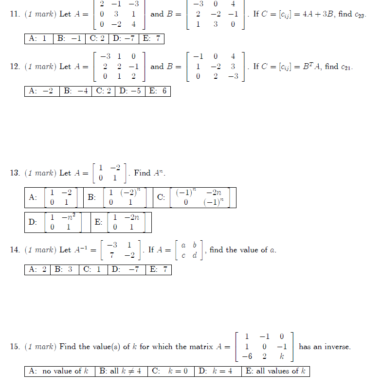 Solved 3 2 1 0 4 2 1 If C Col 4a 3b Find 02 Chegg Com