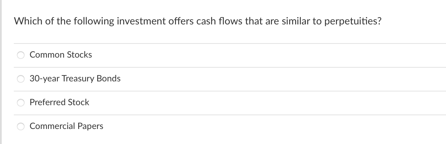 Solved Which Of The Following Investment Offers Cash Flows | Chegg.com