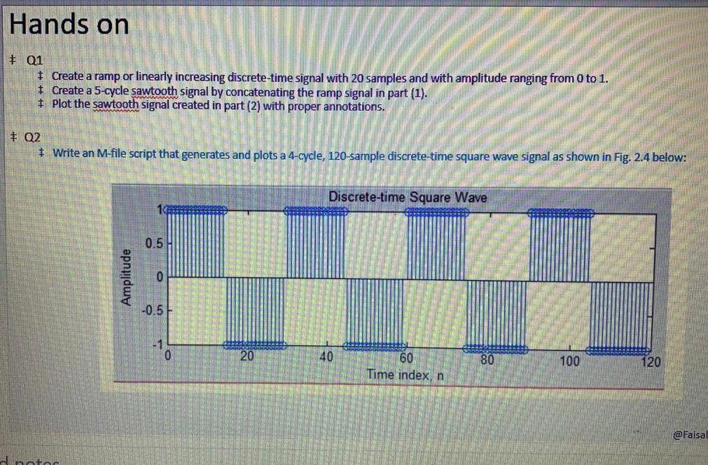 Solved Hands on # 01 # Create a ramp or linearly increasing | Chegg.com