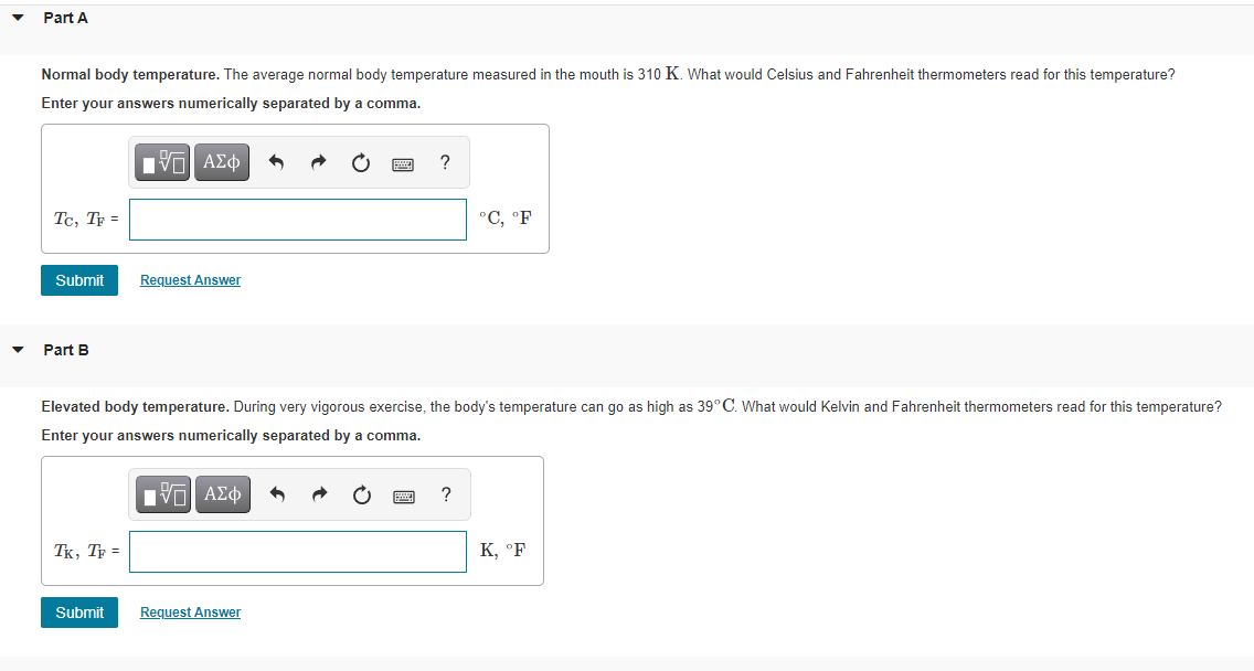 Solved Part A Normal Body Temperature. The Average Normal | Chegg.com