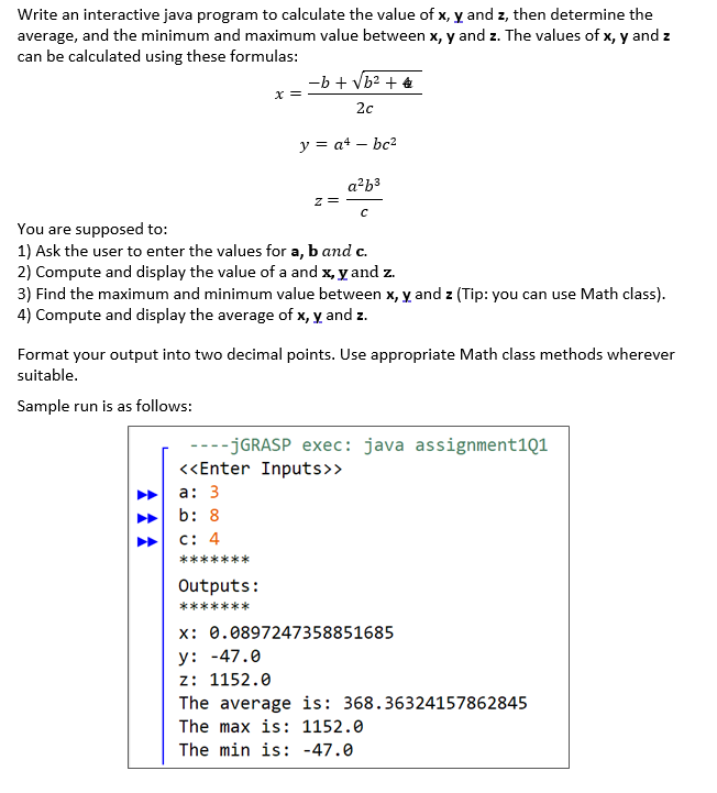 Solved Write An Interactive Java Program To Calculate The | Chegg.com