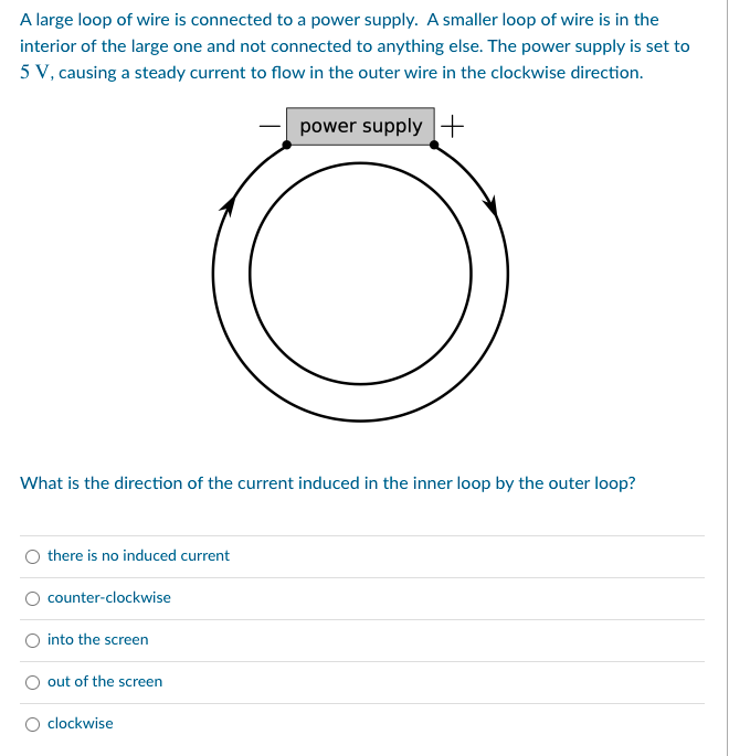 Solved What is the direction of the current induced in the | Chegg.com