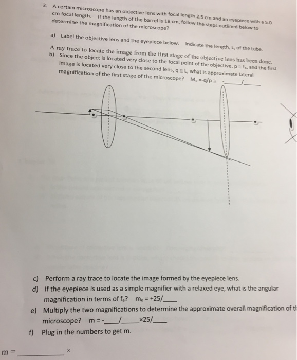 Solved 3. A certain microscope has an objective lens with