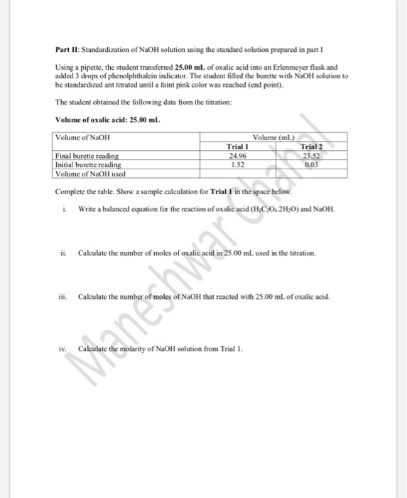 Solved Prelab Questions Standardization Of NaOH Molecular Chegg Solved prelab questions standardization of naoh molecular chegg