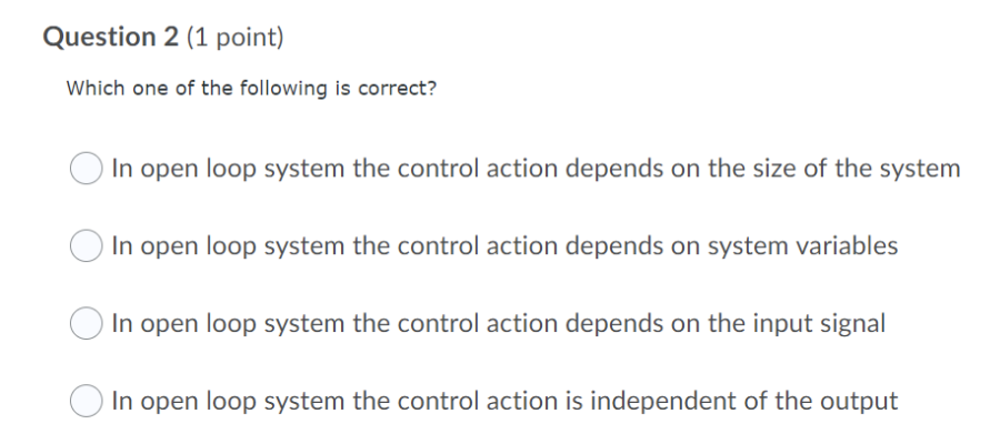 Solved Question 2 (1 point) Which one of the following is | Chegg.com