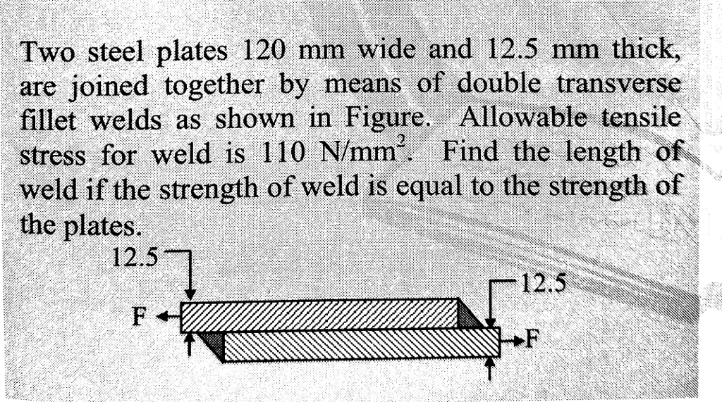 Solved Two Steel Plates 120 Mm Wide And 125 Mm Thick Are 3979