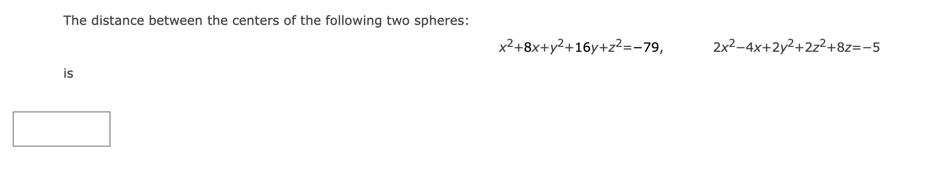 Solved The distance between the centers of the following two | Chegg.com