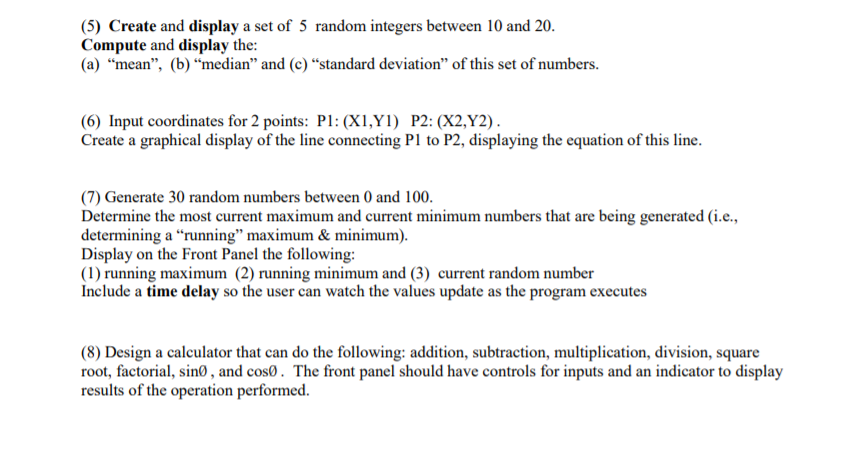 Solved (5) Create and display a set of 5 random integers | Chegg.com
