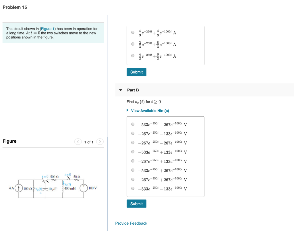 Solved Problem 15 The circuit shown in (Figure 1) has been | Chegg.com