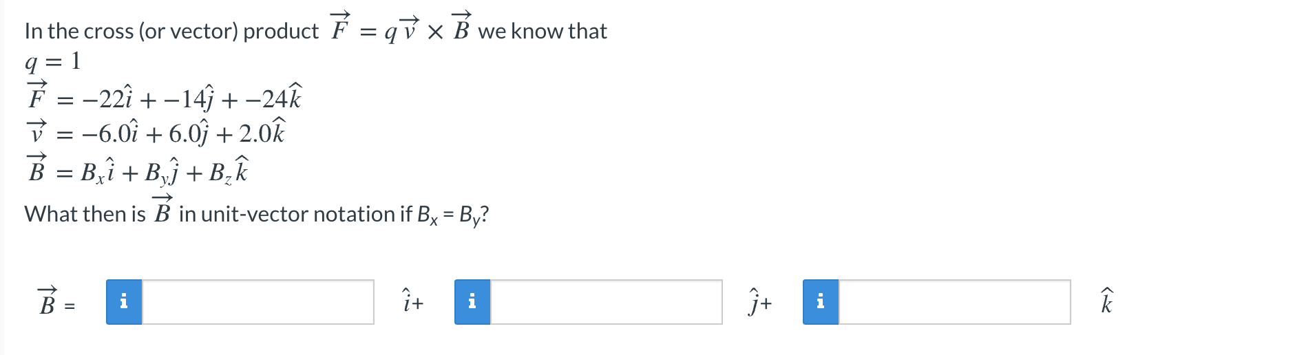 Solved In The Cross Or Vector Product E Qu X B We Kno Chegg Com