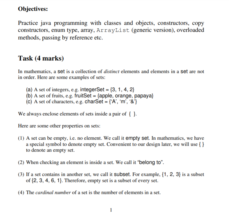 Solved Objectives: Practice java programming with classes | Chegg.com