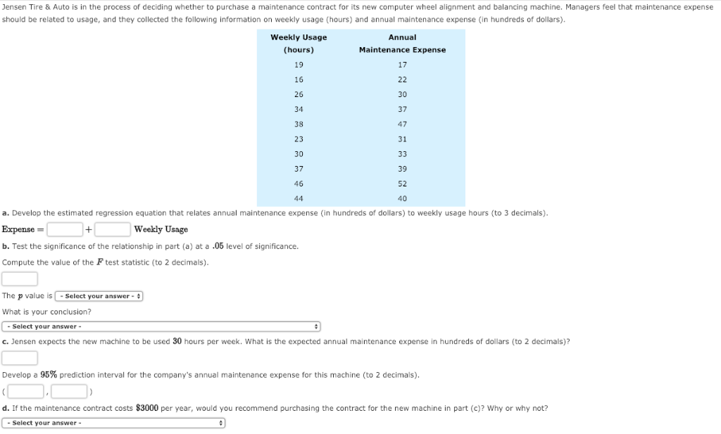 Solved Jensen Tire & Auto is in the process of deciding