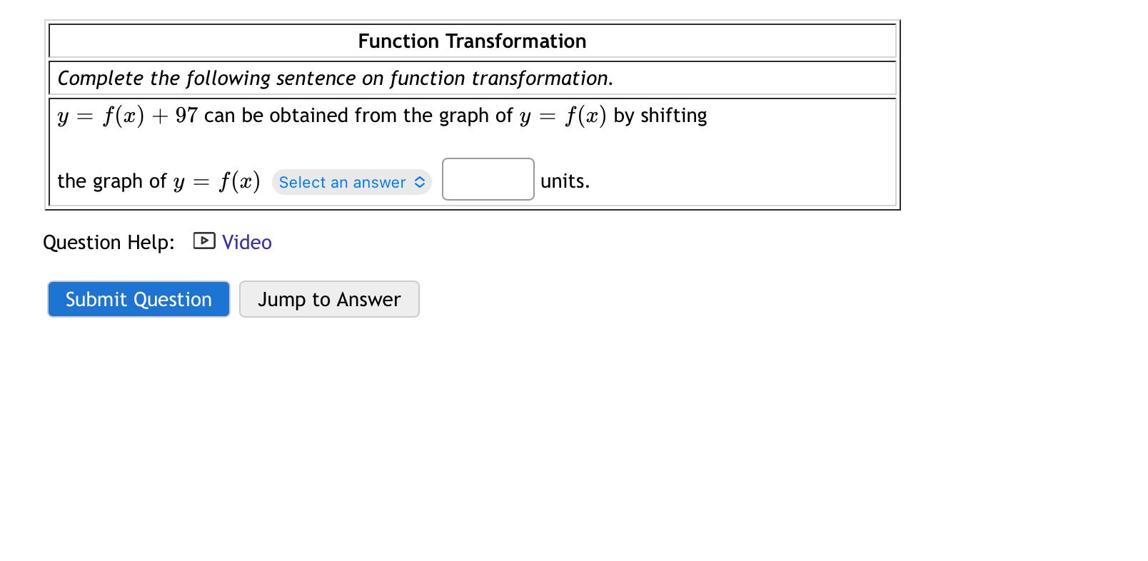 Solved Function Transformation Complete the following | Chegg.com