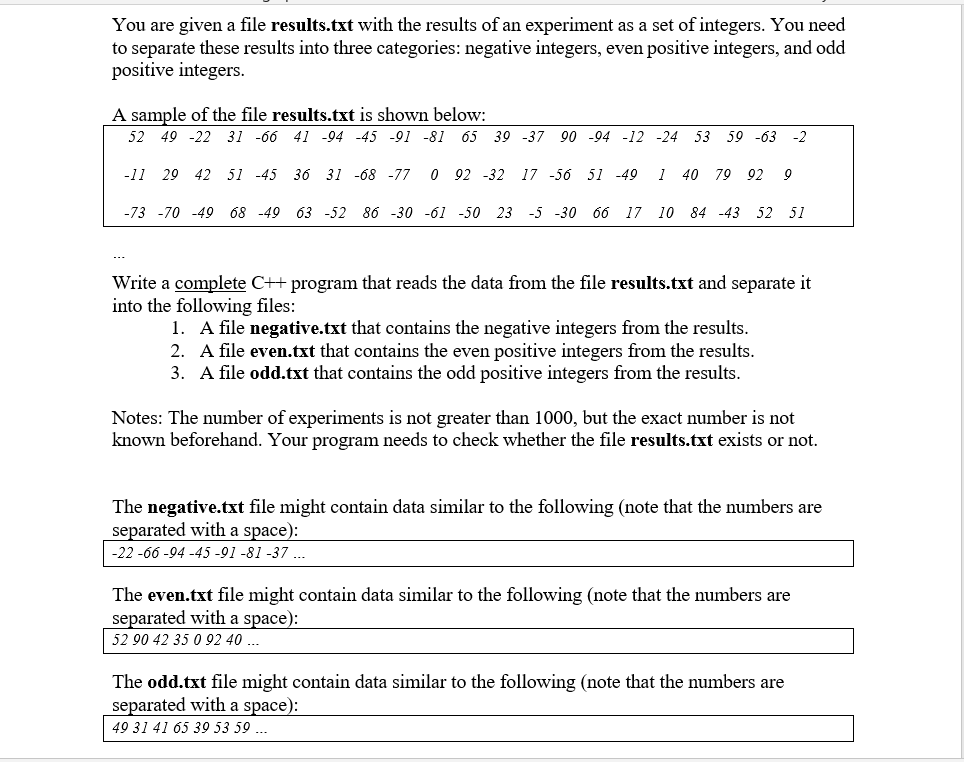 Solved You are given a file results.txt with the results of | Chegg.com