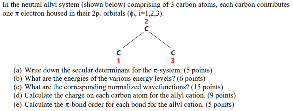 Solved In the neutral allyl system (shown below) comprising | Chegg.com