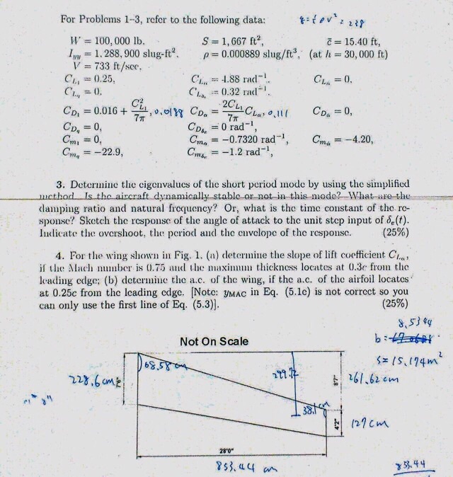 Flight dynamics | Chegg.com